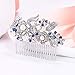 EVER FAITH Wedding Side Comb Rhinestone Pearl Bride Hair Accessories Flower Vine Headpiece for Bridesmaids Blue Silver-Tone