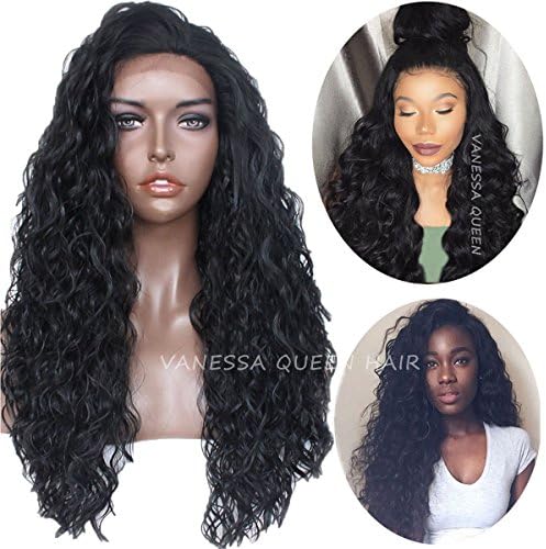 Vanessa Queen Natural Black Curly Wig Synthetic Lace Front Wig For Women 26 Inch