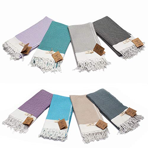 Smyrna Original Turkish Beach Towel | 100% Cotton, Prewashed, 37 x 71 Inches | Peshtemal and Turkish Bath Towel for SPA, Beach, Pool, Gym and Bathroom (Navy Blue)