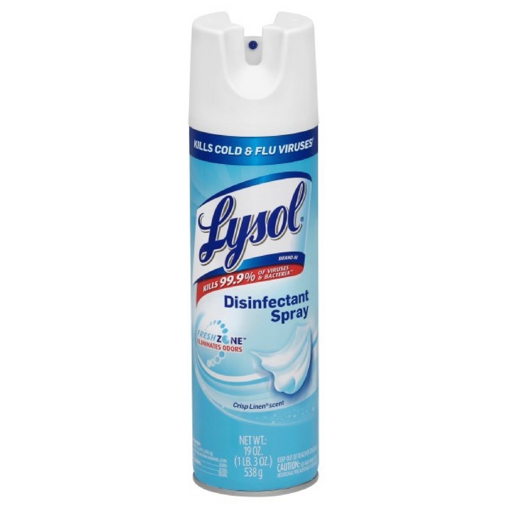 Lysol Disinfectant Spray, Crisp Linen, 19oz (Pack of 9)