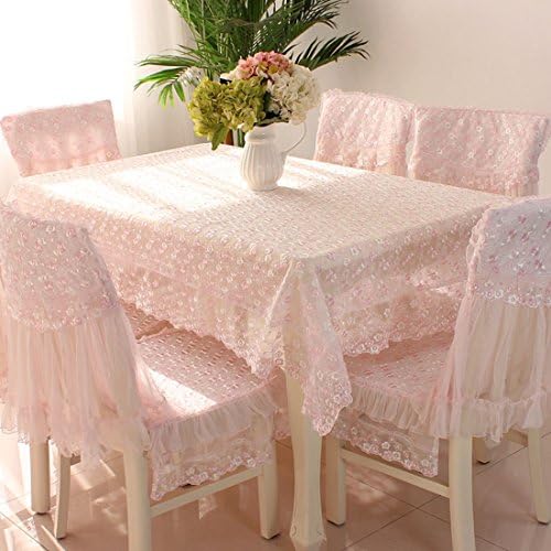 Country Style Pink Check lace Round tableclothsDiameter 70"(180 cm)