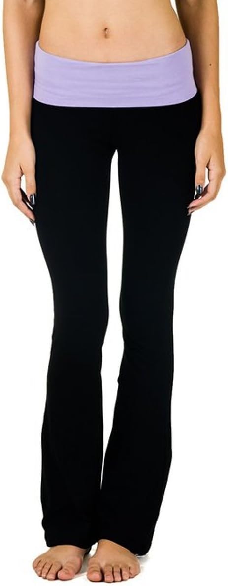 Juniors Fold Over Cotton Spandex Pants