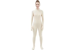 HSEMLIOE Womens Spandex Full Body Suit Turtleneck Unitard Without Hood Zentai Bodysuit