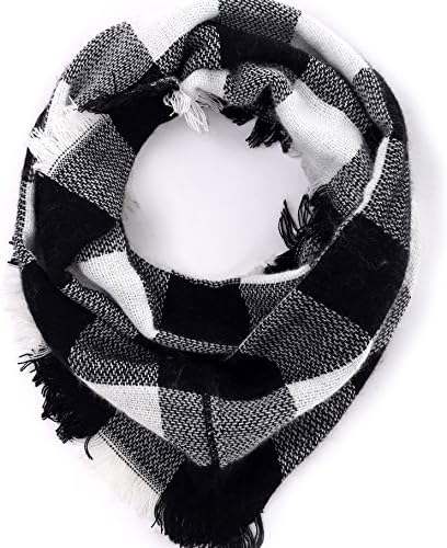Cashmere Warm Plaid Print Infinity Scarf Women Pattern Autumn Winter Scarves