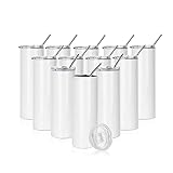 PYD Life 12 Pack Sublimation Tumblers Blanks Skinny