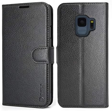 D DESSVON Galaxy S9 Case Wallet for Men, Samsung S9 Case Black, Ultra Slim Soft PU Leather Case with Card Holder…