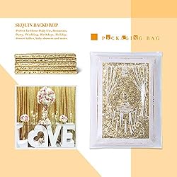 B-COOL Gold Sequin Backdrop Curtain Gold Curtains 2