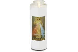 Root Candles 7-Day Devotional Meditation Glass Candle, Clear - Divine Mercy