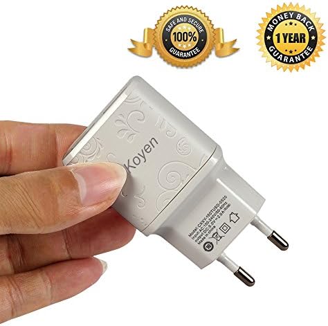 European Wall Charger USB, [Upgraded]Wall Charger, 2.4A/5V 12.5W Dual USB Port ,EU Travel Power Adapter Plug for Iphone 7/6S Plus 5S, Ipad, Samsung Galaxy S7 S6 Edge, LG, Android Phone (EU-B)