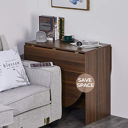 Tiptiper Folding Dining Table, Extendable Dinner Table with Wood Grain