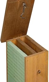 Green Feathers Wooden Bat Box Pine Double Chamber Hanging Outdoor Wall Tree view 2