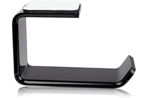 Convenient Mount Holder Simple Headphone Stand Hanger Hook Tape Under Desk Dual Headset Mount Holder - Black Professional Des