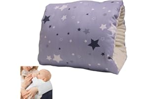 LENOTEX Cotton Nursing Pillow for Breastfeeding & Bottle Feeding - Skin-Friendly Washable Mini Arm Pillow with Ergonomic Support for Mom, Portable Design (Stars)