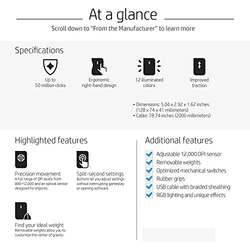 OMEN by HP Wired USB Gaming Mouse 600 (Black/Red)