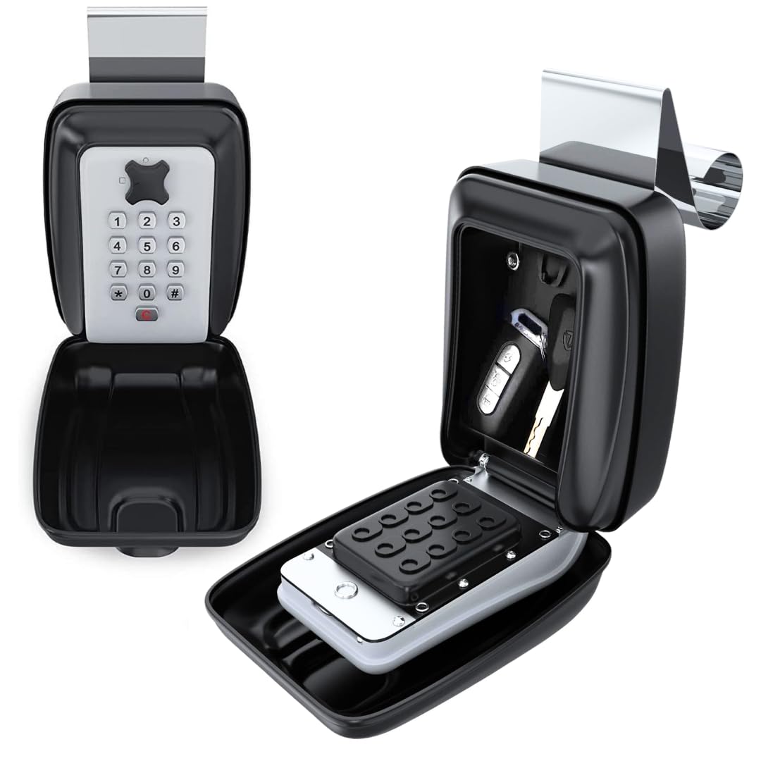 Photo 1 of SUPERLIT Portable Punch Button Combination Window and Wall Lock Box for Car Keys, Great for Ride Share, Turo, GetAround Contactless Safe Lockbox