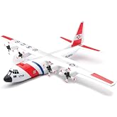 Model Kit Lockheed C-130 Hercules Transport Aircraft White and Red United States Coast Guard Snap Together Plastic Model Kit by New Ray
