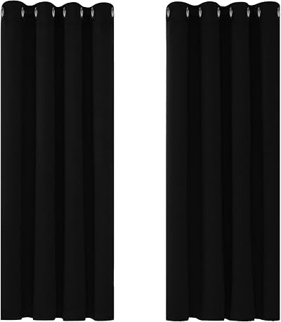 Deconovo Blackout Curtains 2 Panels 46 x 54 Inch Eyelet Thermal Bedroom Living