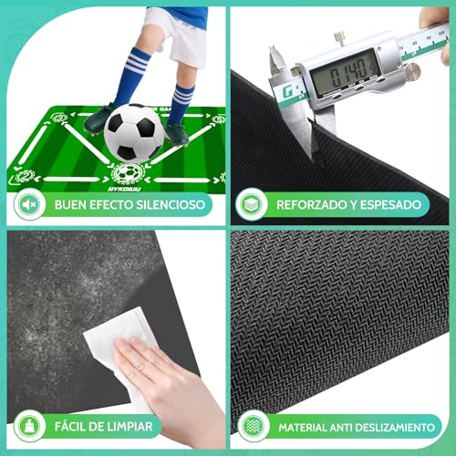 Football Training Mat with Videos for Ball Control and Dribbling | Non-Slip and Silent Children's Football Training Kit with Shooting Trainer and Carry Bag