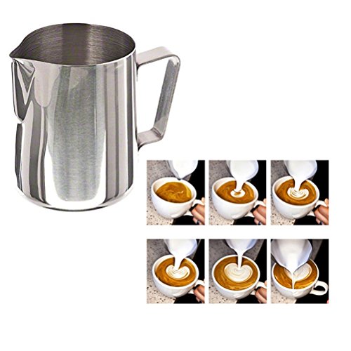 Buytra Stainless Steel Milk Frothing Pitcher 12 oz Coffee Chocolate
