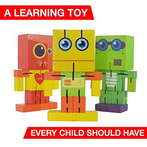 Wooden Robot Toy, cubebot Toy, cubebot, Cube Toy Puzzle, cubebot Micro