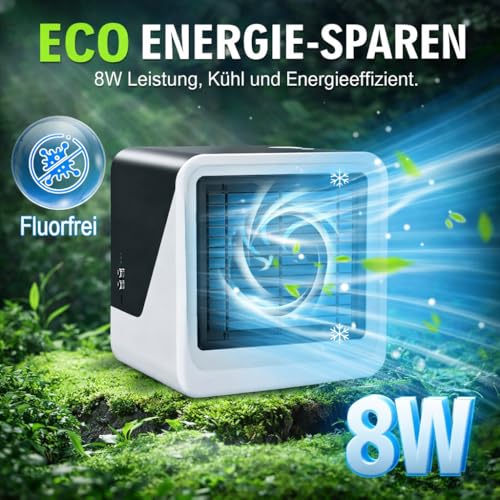Portable Mini Air Conditioner - Quiet USB-C Cooler, 3 Speed, Ideal for Bedroom, Office and Travel