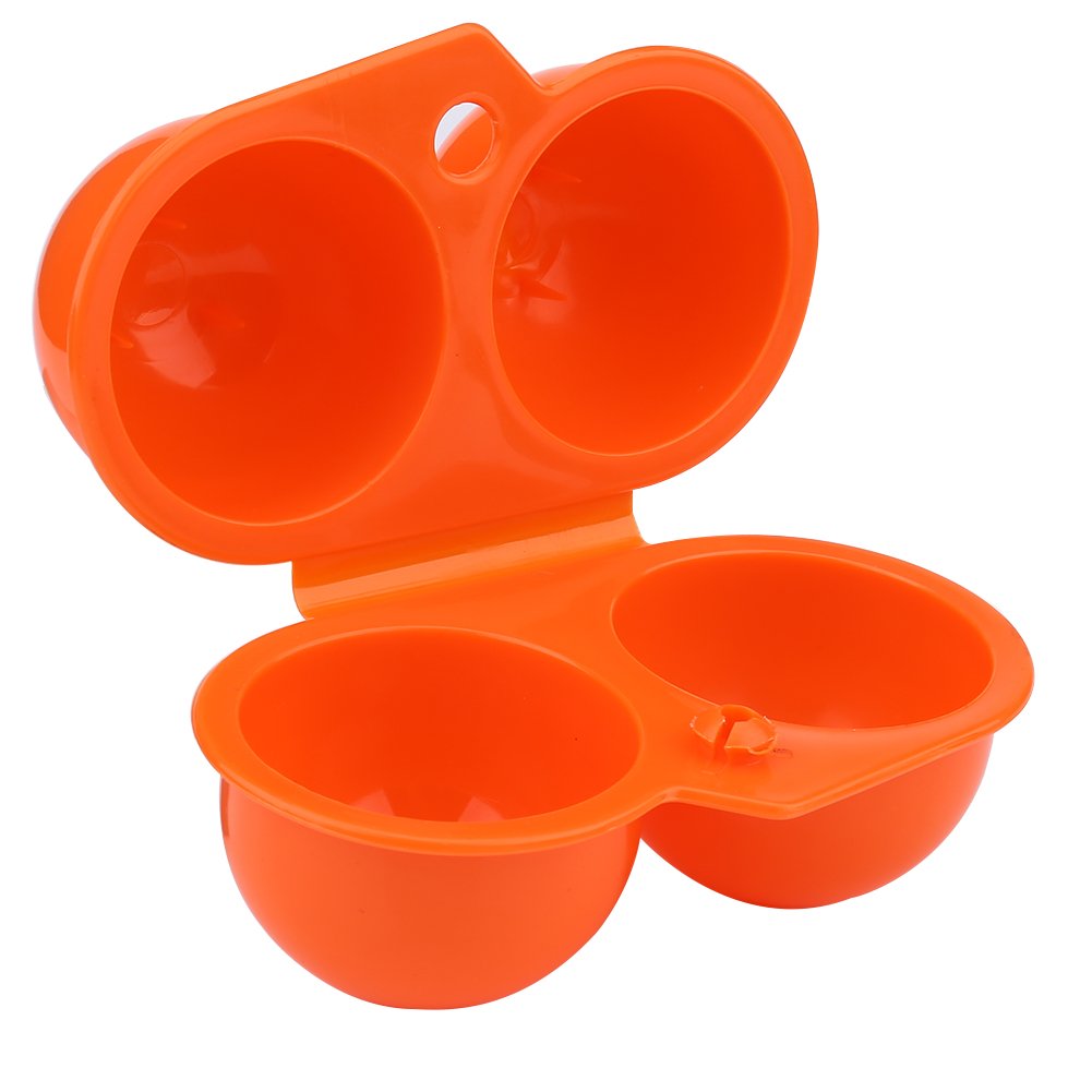 VGEBY1 Egg Box, 2 Tray Portable Egg Storage Box Egg Container for Outdoor Camping Picnic BBQ Hiking School(Orange)