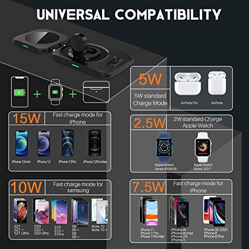 KKM Wireless Charger, 4 in 1 Detachable Charging Station