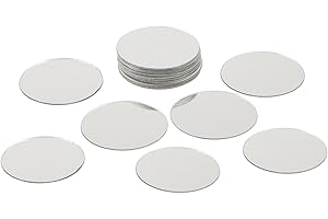 QEEYON 20Pcs Mini Acrylic Mirror Tiles, 2 inch Self Adhesive Round Mirror Stickers Mosaic Tiles, Small Decorative Mosaic Mirror Sheets Circles for DIY Crafts, Wall Decor, Jewelry Making