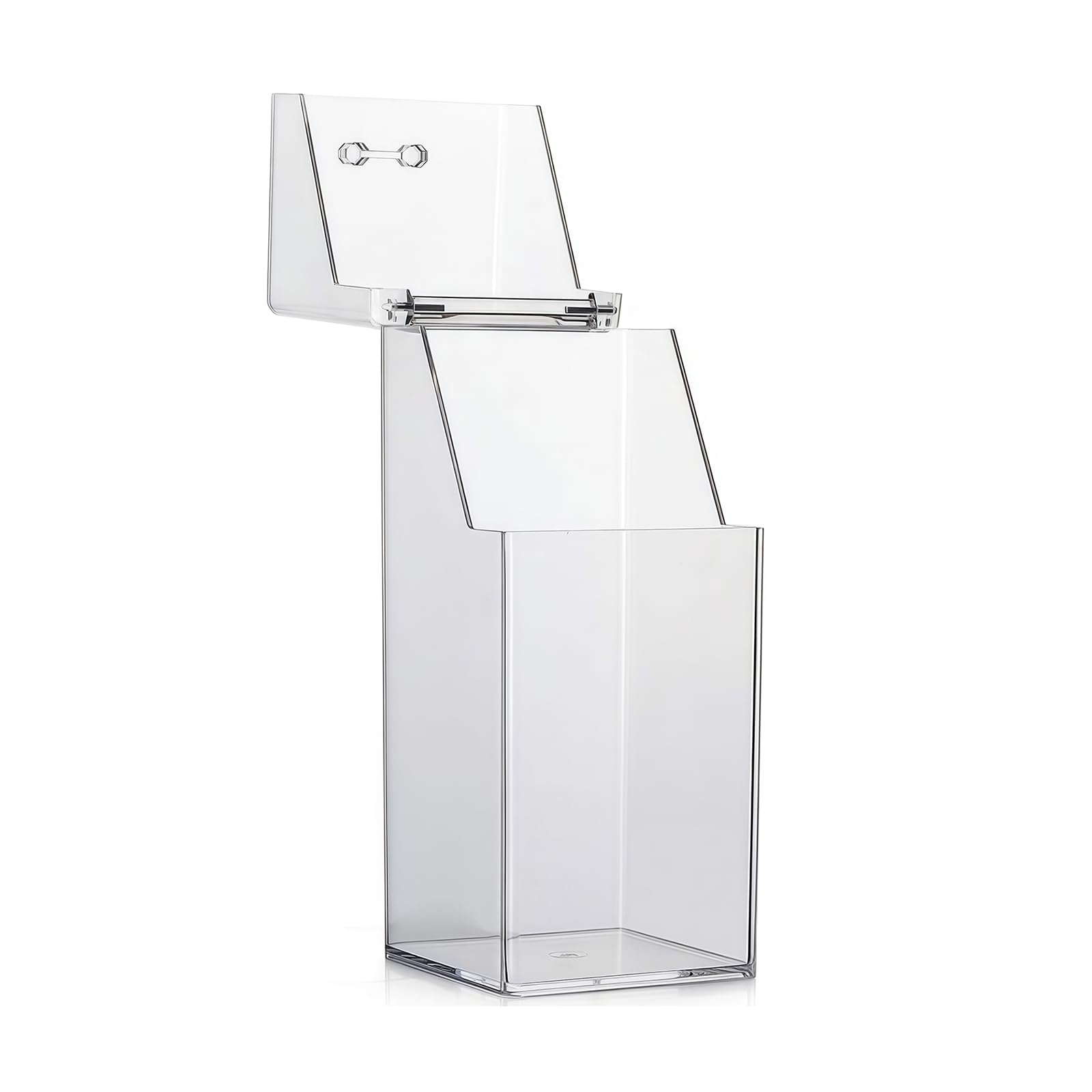 QUUPY Makeup Brush Holder Dustproof Clear Acrylic Cosmetic Brush Organiser Storage Box with Lid Makeup Brush Containers for Vanity Bathroom