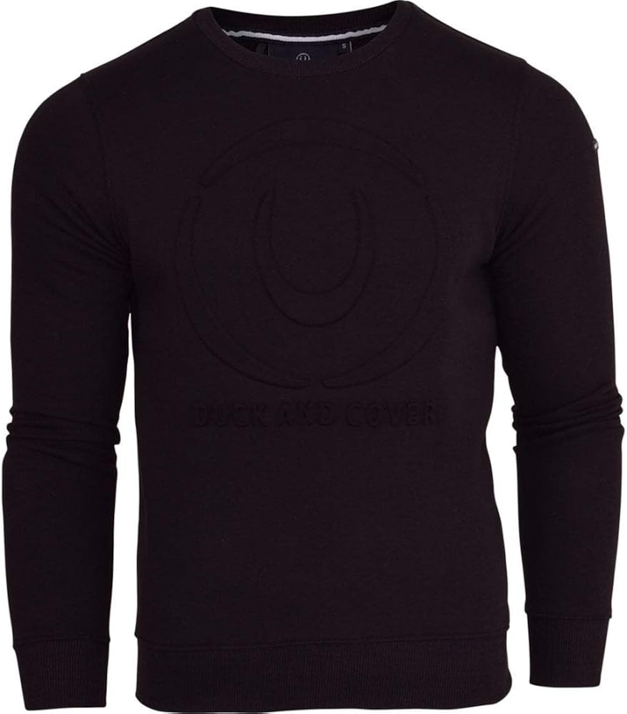 Duck and Cover Mens Designer Cotton Crew Neck Sweatshirt Jumper Smart