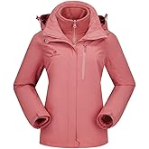 CAMEL CROWN Women's Waterproof Ski Jacket 3 in 1 Winter Coat Windbreaker Snowboard Jackets for Rain Snow Outdoor Hiking