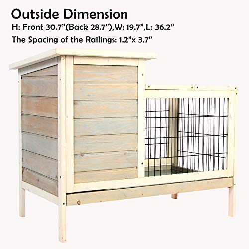 Scurrty Wooden Rabbit Hutch for Outdoor Indoor with 2 Story Bunny Cage Pet House for Guinea Pig Chick Hamster