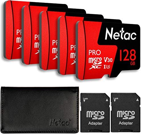 5 Sets of 128GB Micro SD Memory Card UHS I U3 V30 Pro High Speed Micro SDXC TF Card,A1 TF Card with Adapter and Card Case