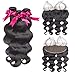 4x4 Body Wave lace Closure,100% Human Hair Lace Closure 13x4 Inch Body Wave Lace Frontal (10/12/14+10 Inch, Bundles With Frontal)