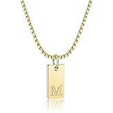 AILUOR Initial Necklaces for Women, 14K Gold Plated Letter Name Pendant Necklace Dainty Gold Necklace for Women Personalized Initial A-Z Tag Choker Necklace for Women Trendy Gold Jewelry Gifts for Women