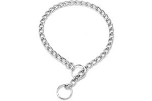 HOTLION Choke Collar for Dogs, Dog Choker Collar for Large Dogs Heavy Duty Training Metal Slip Dog Chain Collars for Small Medium Large Breed Pets Boys Girls, Silver S