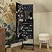 Best Choice Products 6-Tier Full Length Standing Mirrored Lockable Jewelry Storage Organizer Cabinet Armoire w/ 6 LED Interior Lights, 3 Angle Adjustments, Velvet Lining, Black
