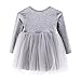 Baby Girl Dress Toddler / Kids Pleated Princess Tutu Skirt with Tshirt Top Grey 86cm(12-18M)