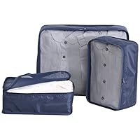 JJ POWER Travel Packing Cubes Organizers 3 Set for 20 inches Suitcase (3 set navy)