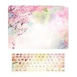 TOP CASE - 2 in 1 Bundle, Floral Pattern Matte Hard Case + Keyboard Cover Compatible with Apple Old Generation MacBook Pro 13