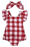 SAMIA DAVIS Newborn Infant Baby Girls Clothes Plaids Checks Romper Jumpsuit Bodysuit Outfits