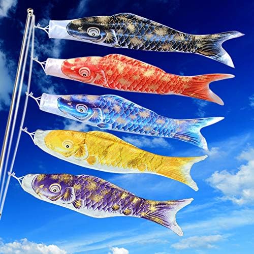 鯉のぼり 金箔鯉のぼり こいのぼり 50 5色セット 鯉 のぼり 端午の節句 飾り ベランダ 庭園 こどもの日 男の子 お祝い プレゼント