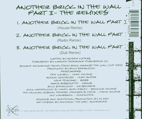 Pink Floyd Another Brick In The Wall Part Ii The Remixes Amazon Com Music