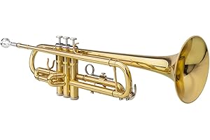 UDEUXFF Standard Trumpet Set,Nickelplated Drop B Adjustable Trumpet Gloves Set for Beginners or Advanced Students (Golden)