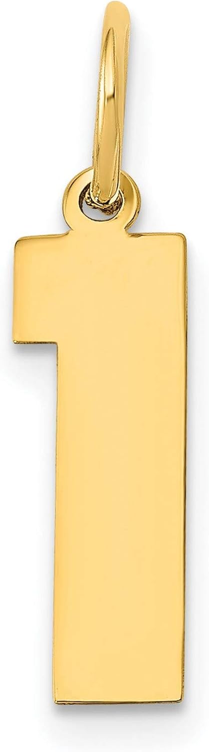 Amazon.com: 14k Yellow Gold Medium Polished Number 1 Charm 20 mm x 5 mm