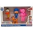 BANDAI - Pocoyo - Super Figures Pocoyo and His Friends, Pack of 4 Figures FA77750 Multicolor Explore The World with Pocoyo and His Friends: Adorable Toys, Adventure Companions.
