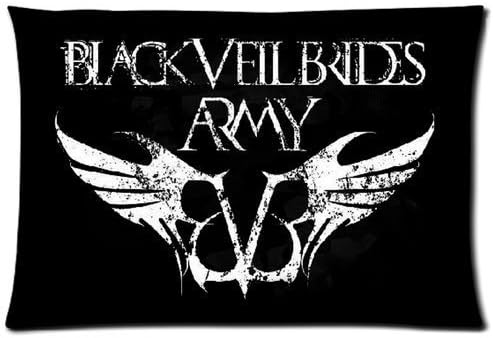 ANGLE Black Veil Brides Custom Rectangle Pillowcase Covers Standard Size 16"x24" One Side Movie Black Veil Brides Cute Pillowcase
