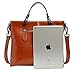 Heshe Womens Leather Shoulder Handbags Work Totes Top Handle Bag Satchel Designer Purse Cross Body Bags (Brown-R)