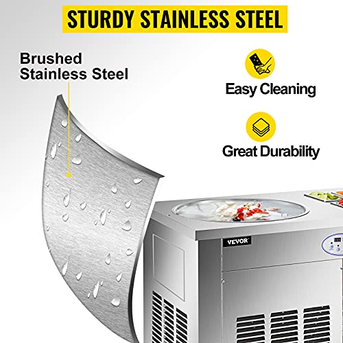 VEVOR Commercial Rolled Ice Cream Machine, StirFried Ice Roll Machine