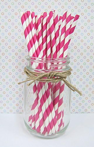 75 Paper Straws Birthday Wedding Baby Shower Party STRIPPED